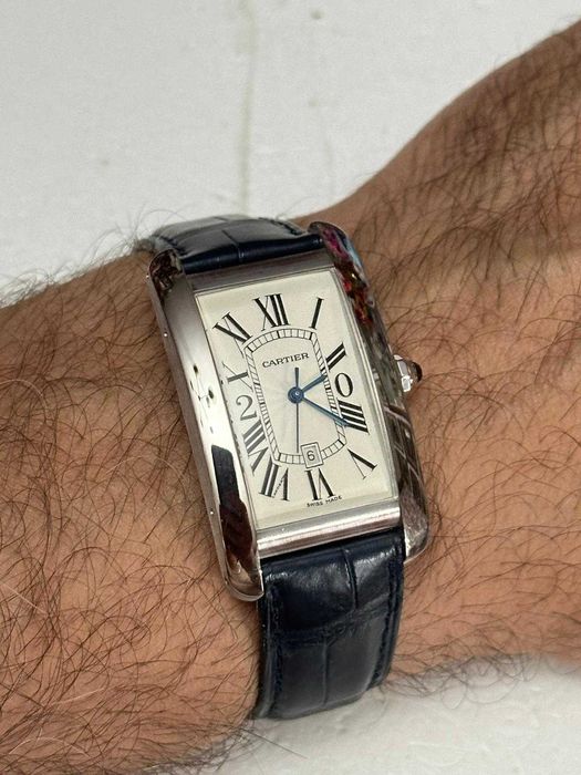 CEAS AUR alb 18k - CARTIER TANK Américaine XL - Ref. 1741- 20-Year Service Award Edition - RAR - NOU !