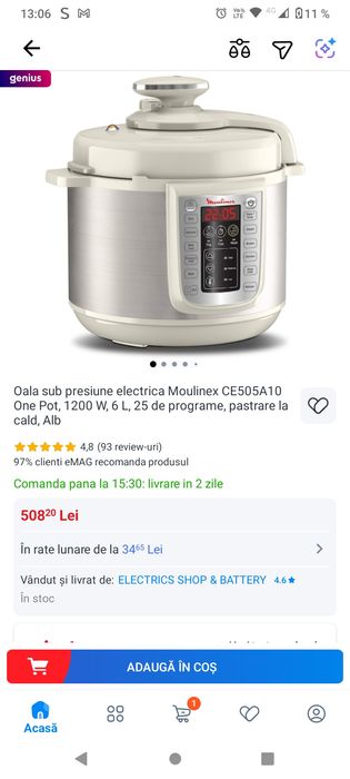 Vând oala sub presiune Moulinex