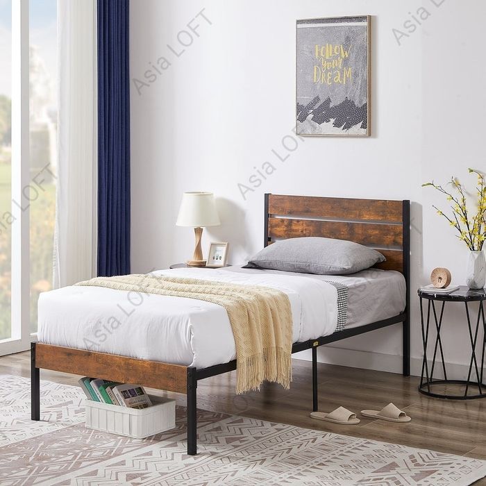 Двухспальная Металлическая Кровать, Евро Стиле, Темир Кровать, Лофт