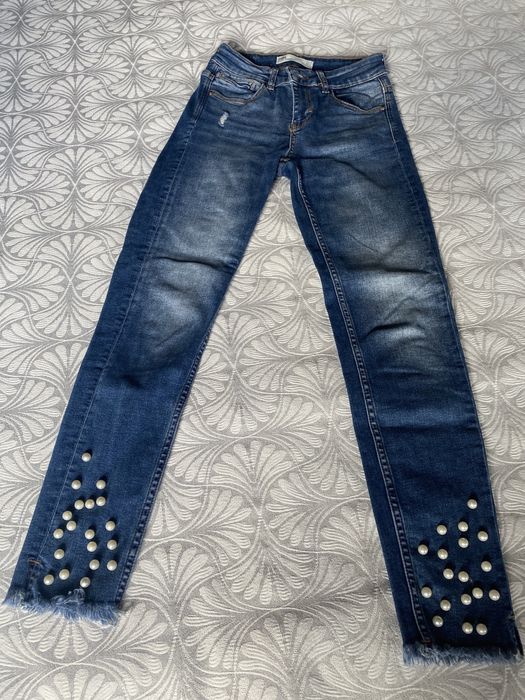 Нови дамски дънки с перли ZARA Размер 36