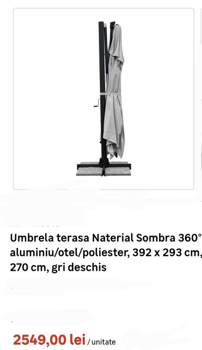 Vand umbrela mare terasa