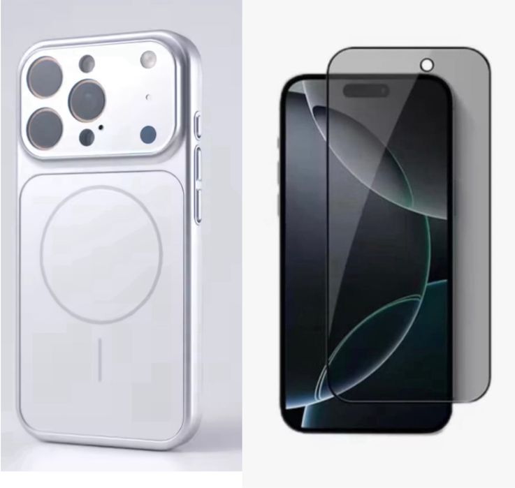 Husa MagsLens si Folie Sticla Privacy - Iphone 16/16 PRO/16 PRO MAX