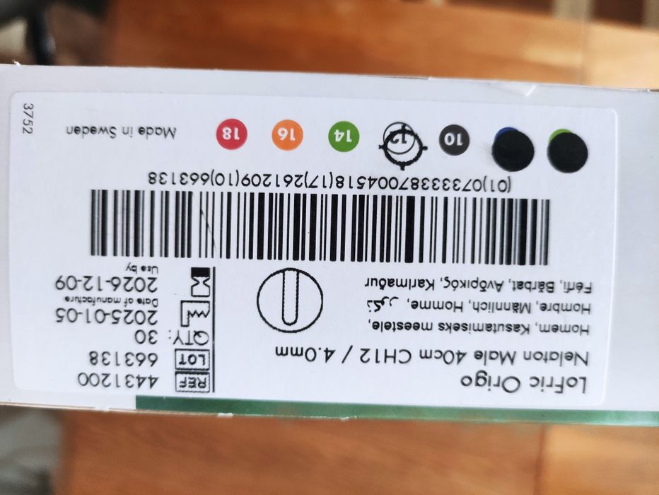 30 bucati Cateter / Sonda urinara cu gel 40cm de unica folosita