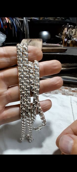 Серебряная цепь бисмарк, новинка