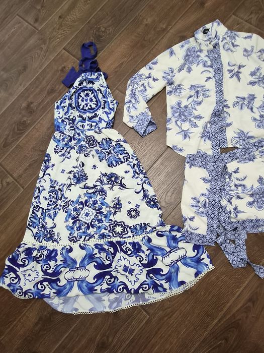 Сет Зара бяло и синьо