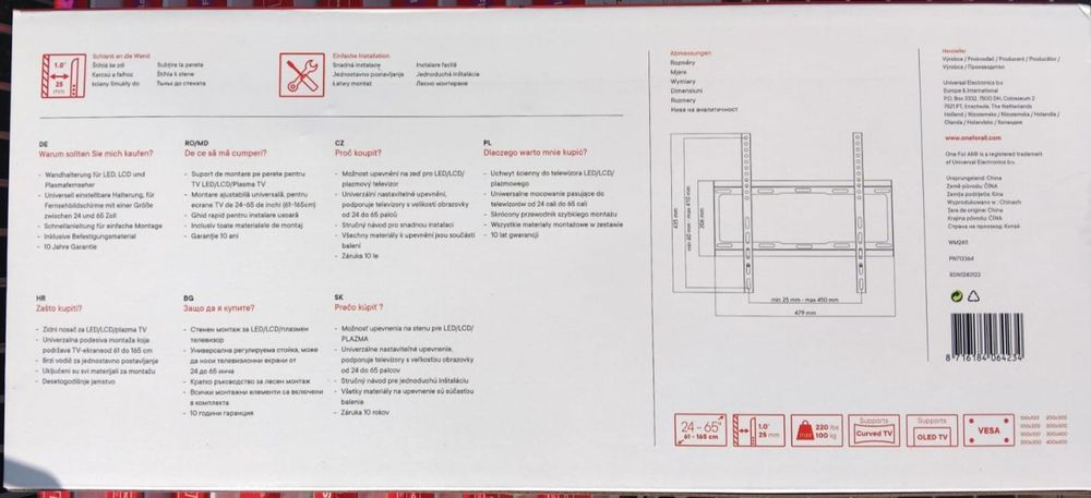 4 x Suport TV fixare pe perete
