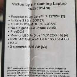 Laptop HP VICTUS, Intel® Core™ i7-12700H, 15.6", 512GB SSD