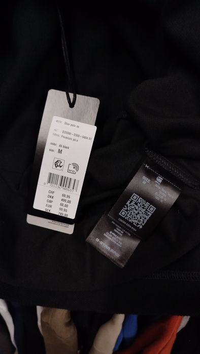 Тениска с яка G-Star Raw Oluv M  нова мъжка черна оригинална