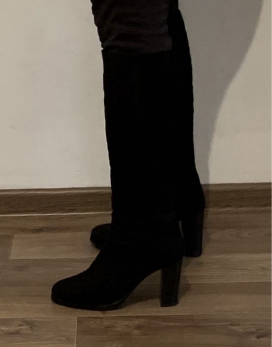 Зимние замшевые сапоги