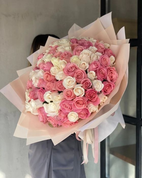 Цветы 101 роза букет