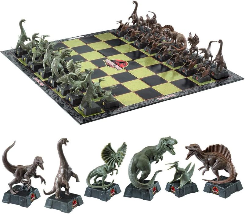 Joc sah Jurassic Park, Dinosaur Battle, 45x45 cm, PVC, multicolor