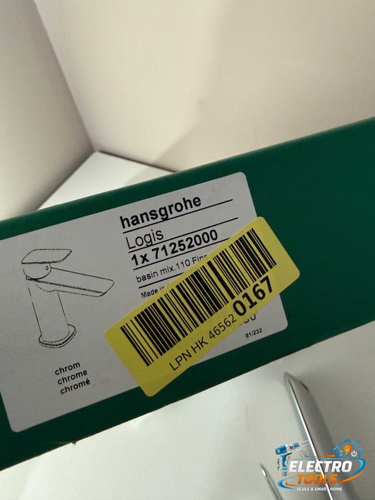 Baterie lavoar Hansgrohe Logis 110 Fine, ventil push-open, crom