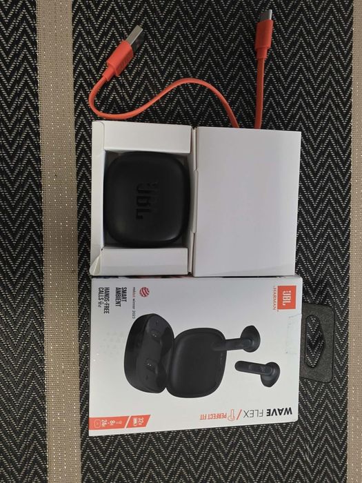 Безжични слушалки JBL - Wave Flex, TWS, черни