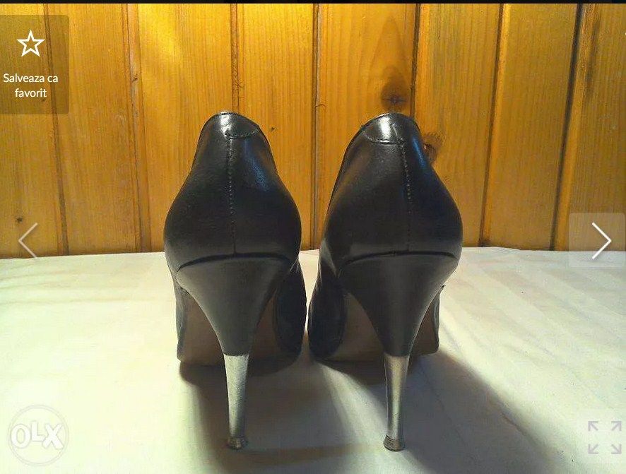Pantofi stiletto, din piele naturală - Eledur