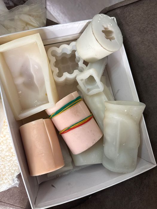 Формы,Воск,фитиля,отдушк для свечей,баночки,кашпо, подставка из гипса