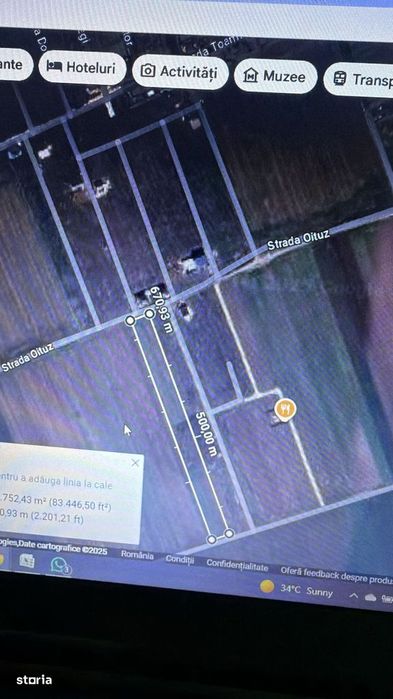 Teren extravilan pe strada Oituz, apartine de primaria Vidra,16euro m2