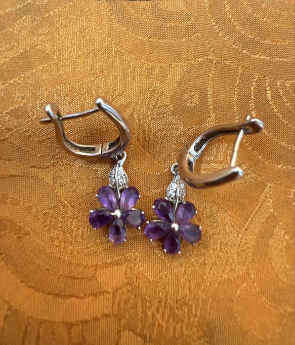 Серьги серебрянные с аметистом