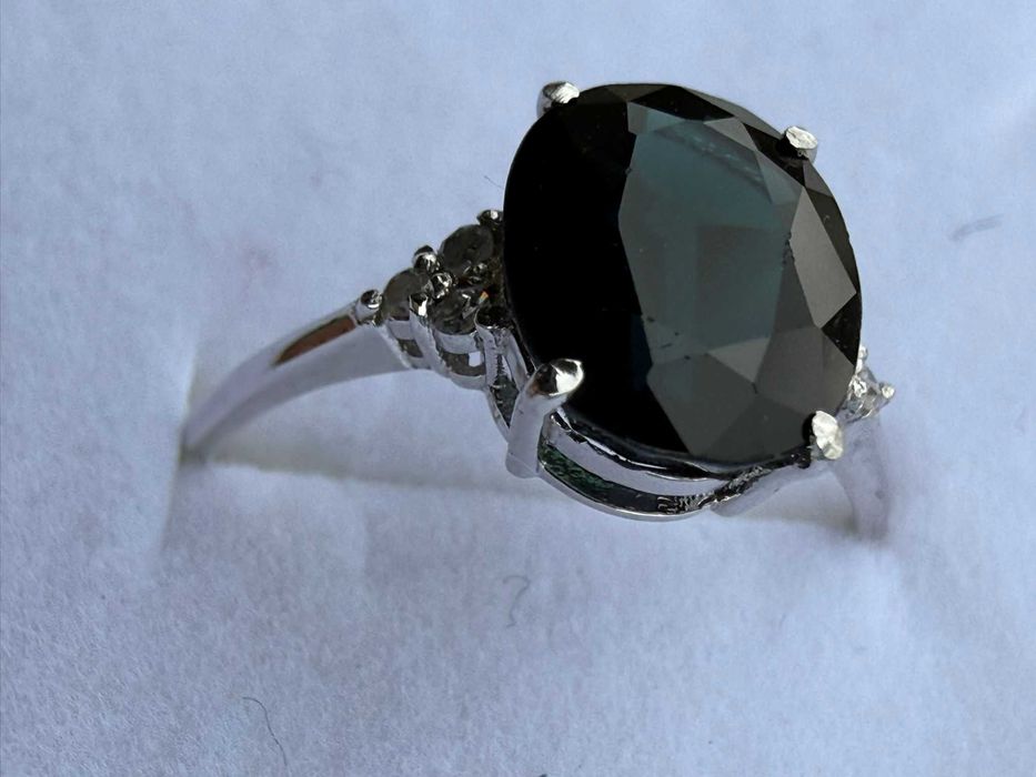 Inel aur alb 18k- Safir natural 2.00 ct si Diamante