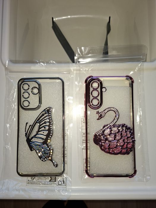 Луксозни прозрачни, сребристи калъфи за телефон за Samsung Galaxy A56.