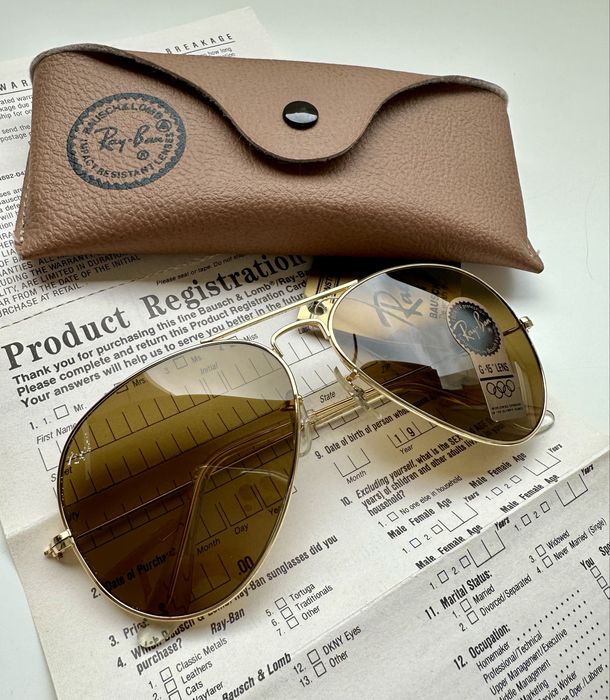 Ray Ban Bausch&Lomb USA Aviator G15 лещи сиви/зелени нови с кальф