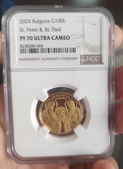 100лв св. Св. Петър и Павел NGC PF 70 ULTRA CAMEO