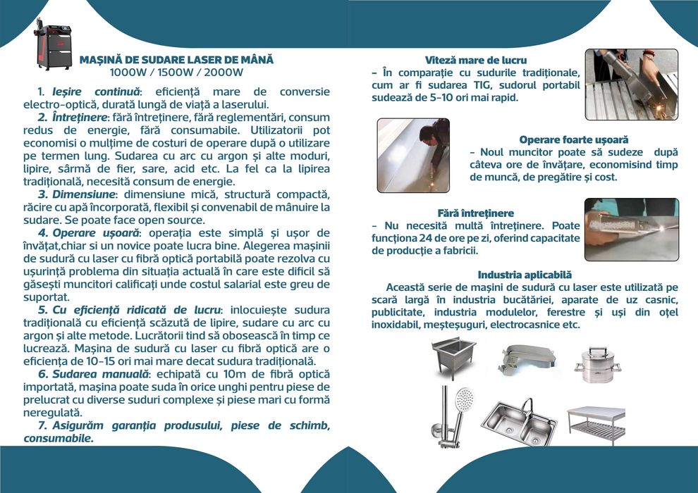 Aparat sudura/sablare laser