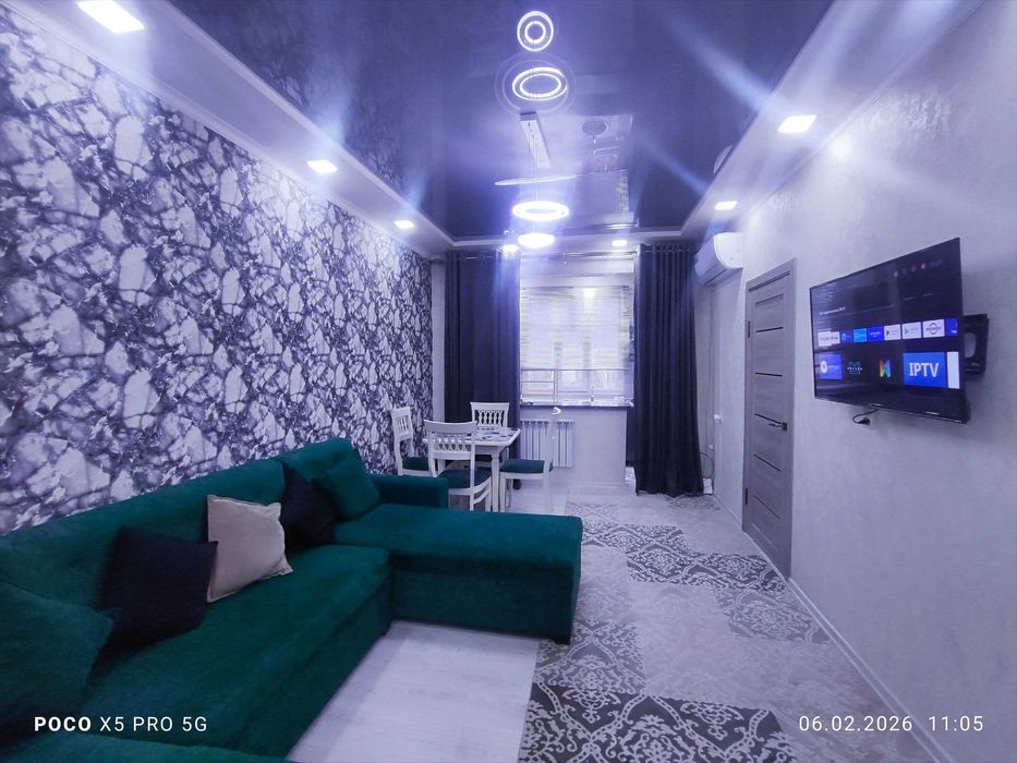 Чиланзар 10 квартал 2-3 ком Евро ремонт мебель;