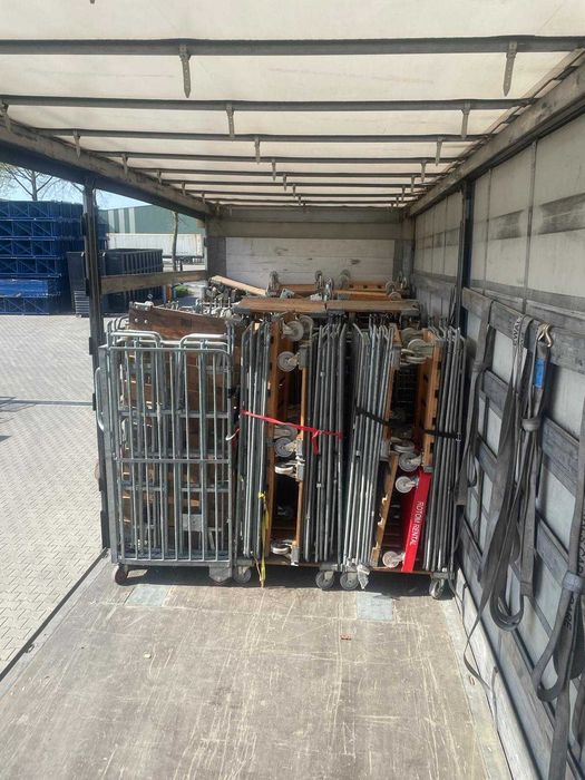 Cărucior marfă tip box / rolling cage pentru depozit – oțel galvanizat
