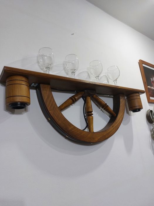 Aplica de perete rustica cu suport pentru pahare