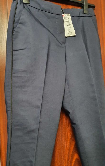 Pantaloni tigareta, Reserved, bleumarin, 40, noi