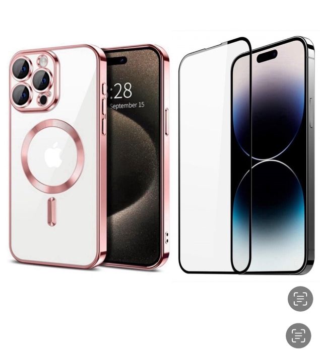 Husa Magneti Marble + Folie Sticla Iphone 14/15/16E/17/PRO/MAX/PLUS