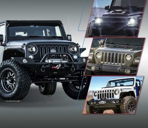 Комплект от  LED фарове 7" инча 18см 12V-24V къси/дълги