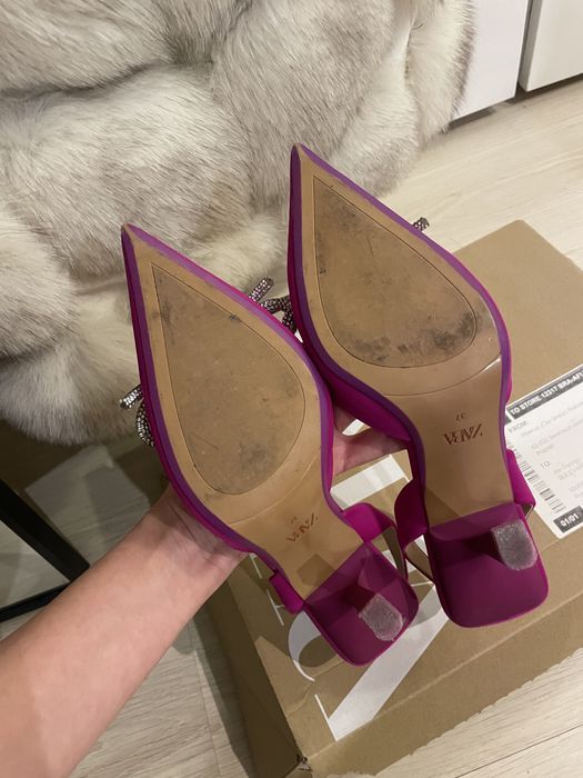 Pantofi roz cu toz zara 37