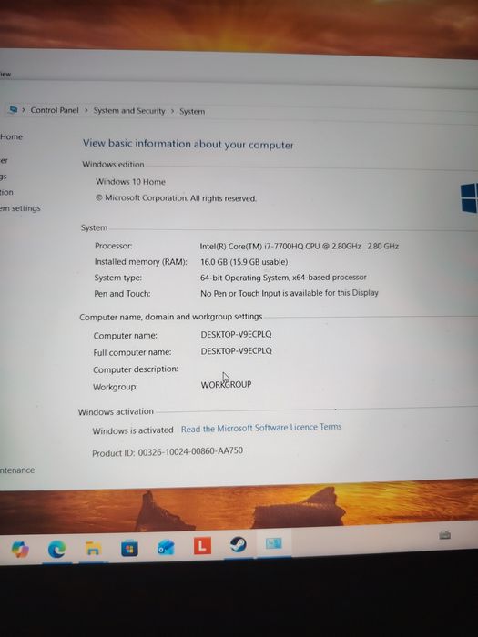 Laptop geiming i7 g7 ram 16 GB placavideo 6 gb