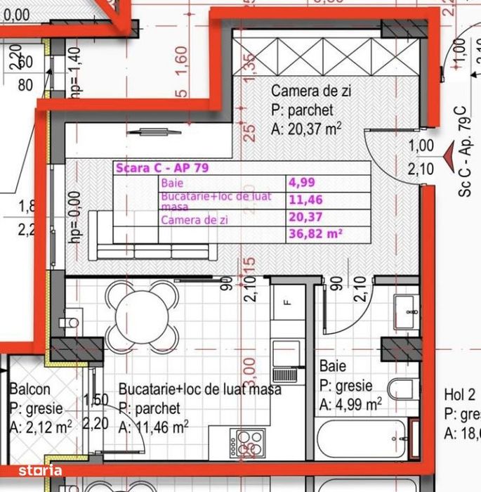 Apartament o camera, semifinisat, 37mp, etaj intermediar, zona Sopor