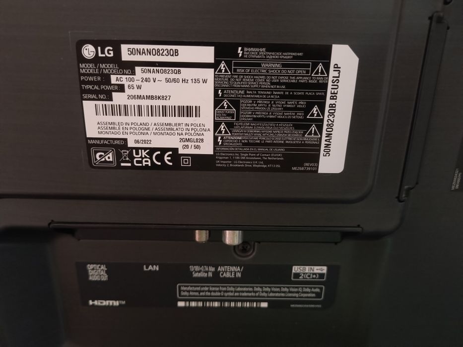 Части за телевизор LG Nanocel 50'