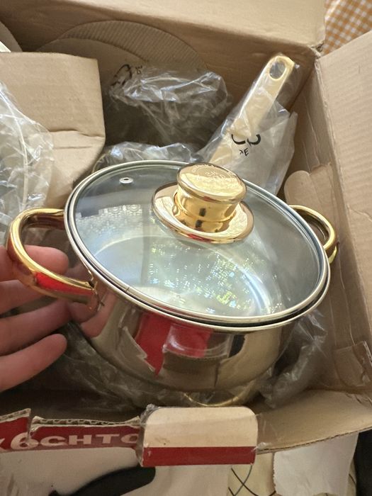 Set oale inox inoxidabil 12 buc nou sigilate. Placate aur 24k