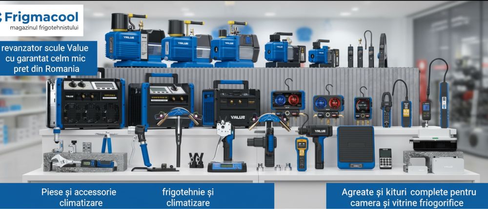Toata gama de scule profesionale unelte si echipamente frigotehnie climatizare value ! Tret preferential pentru revanzatori si colaboratori parteneri