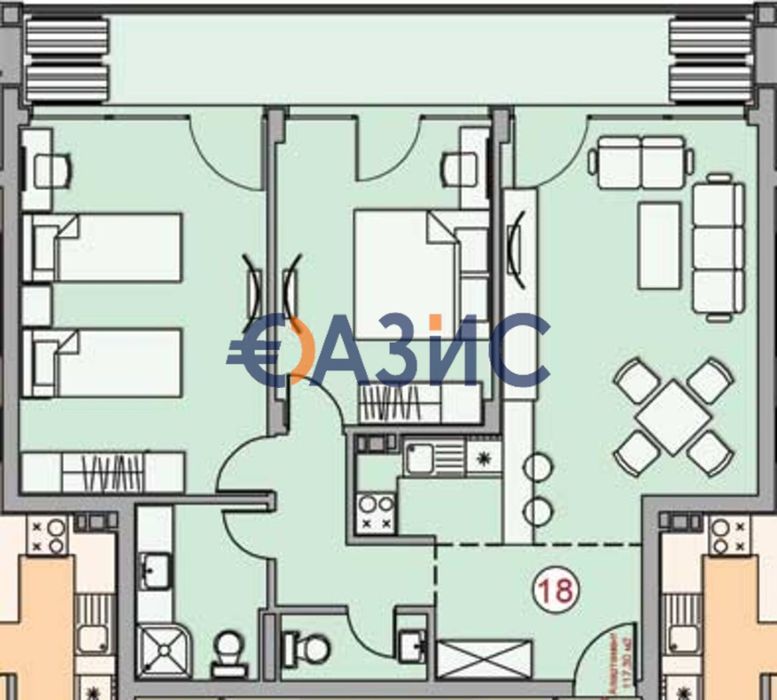 Продава се Тристаен апартамент в Свети Влас - 117 кв.м за 1504 €/кв.м - Снимка #11