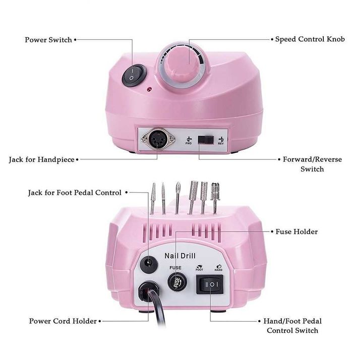 Електрическа Пила за маникюр или педикюр 30 000 оборота с представки