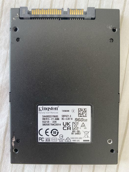 Продам SSD Kingston 1 TB, брал в мае, чек есть