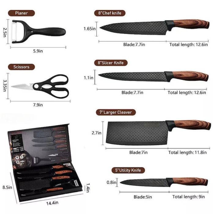 Комплект кухненски ножове 6 части. Много остри. Made for Germany. Germ