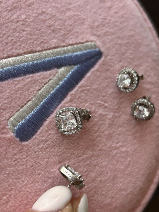 Сребърни обици с цирконий