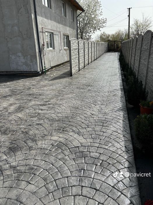 Pavaje curte,beton amprentat , beton imprimst