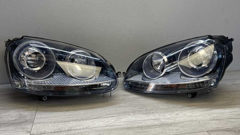 Фарове VW Голф 5 ГТИ Стил ДЕПО Тъмни с лупи Нови  Golf 5 тунинг GTI  DEPO
