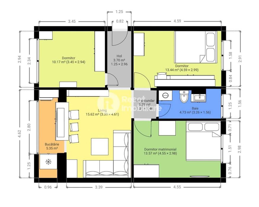 COMISION 0%/Oferta Inchiriere/Grigorescu, decent 3 dormitoare plus leaving