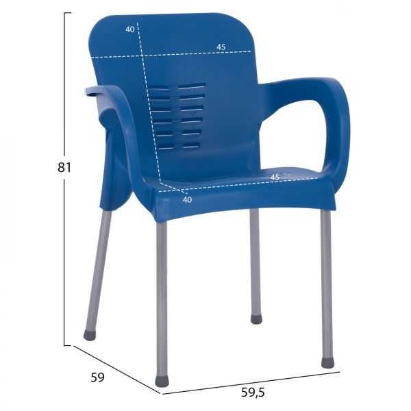 Комплект маса +4 стола 7 цвята син сив бежов зелен оранж червен мод.8в