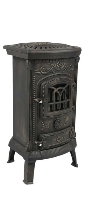 Soba fonta pe lemne tip semineu, cu plita de gatit, negru, 800 x 410 x 400 mm