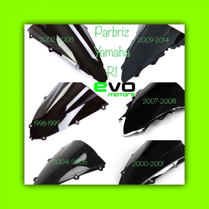 PARBRIZ Double Bubble Fumuriu Yamaha YZF R1 2000-2001 Negru Nou PB015