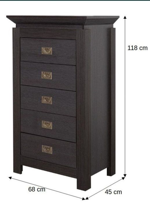 Comoda Saigon 5 Sertare 68 Cm mobila lemn stejar noua dormitor living